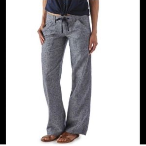 Patagonia Pants - Patagonia Dark Gray Hemp Cotton Vacation Island Summer Wide Leg Pants size 8